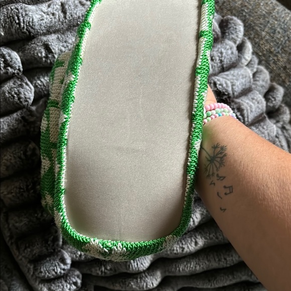 The Sak Green and White Patterned Christmas Tree Bag with pouch EUC - Picture 3 of 6